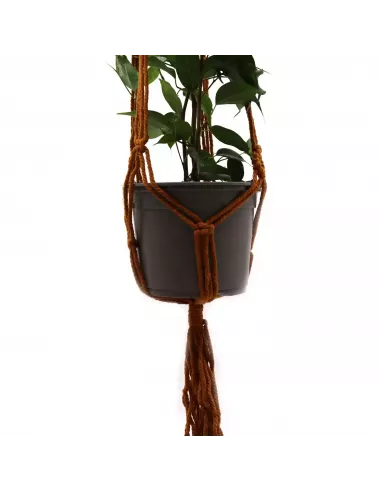 Macetero de Macramé Clásico Chocolate | Abonica