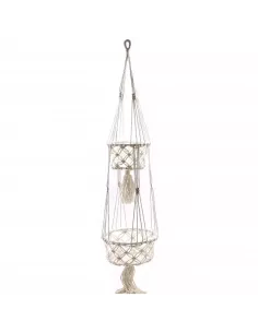 Macetero de Macramé Doble | Decoración Artesanal | Abonica