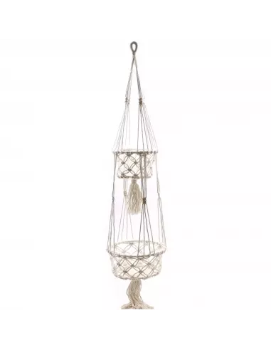 Macetero de Macramé Doble | Decoración Artesanal | Abonica