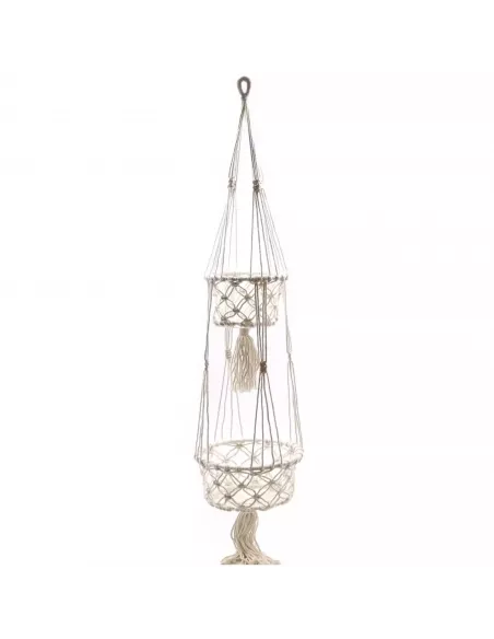 Macetero de Macramé Doble | Decoración Artesanal | Abonica