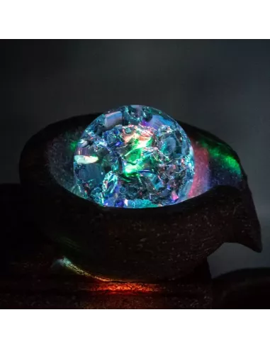 Fuente decorativa de mesa con elefantes, bola de cristal y luz, bola de cristal, luz LED y molino