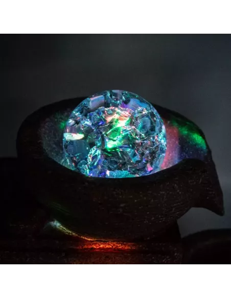 Fuente decorativa de mesa con elefantes, bola de cristal y luz, bola de cristal, luz LED y molino