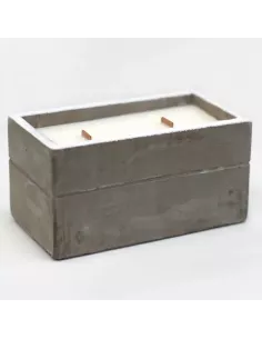 2x Velas de Hormigón con Mecha de Madera | Varios Aromas
