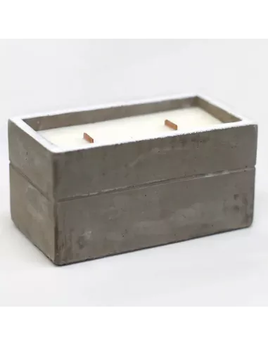 2x Velas de Hormigón con Mecha de Madera | Varios Aromas