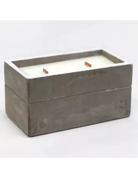 2x Velas de Hormigón con Mecha de Madera | Varios Aromas