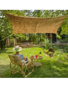 Vela de Sombra Rectangular de Coco Naturel 4x3 m | Abonica