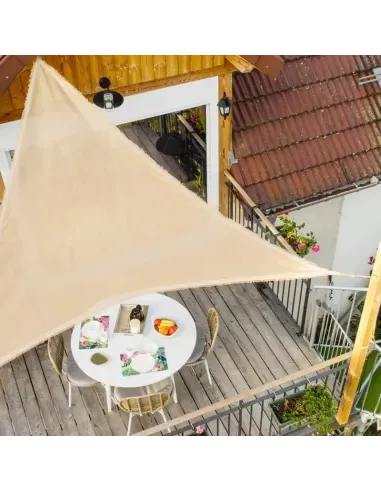 Vela de Sombra Triangular de Yute Naturel | Varios Tamaños | Abonica