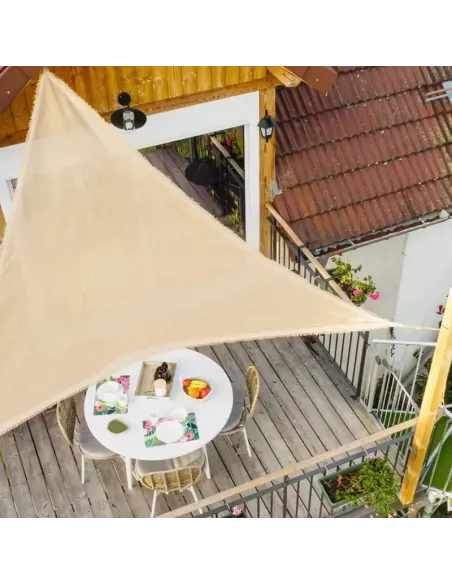 Vela de Sombra Triangular de Yute Naturel | Varios Tamaños | Abonica