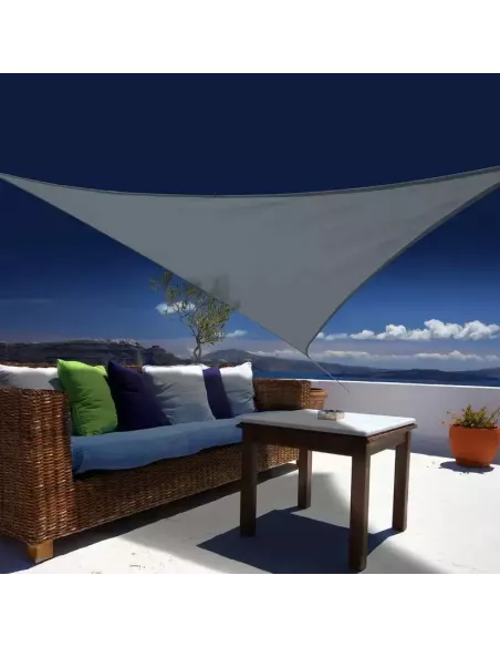 Vela de Sombra Triangular Austral 3,6 m y 5 m | Natural y Gris | Abonica