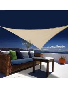 Vela de Sombra Triangular Austral 3,6 m y 5 m | Natural y Gris | Abonica 2