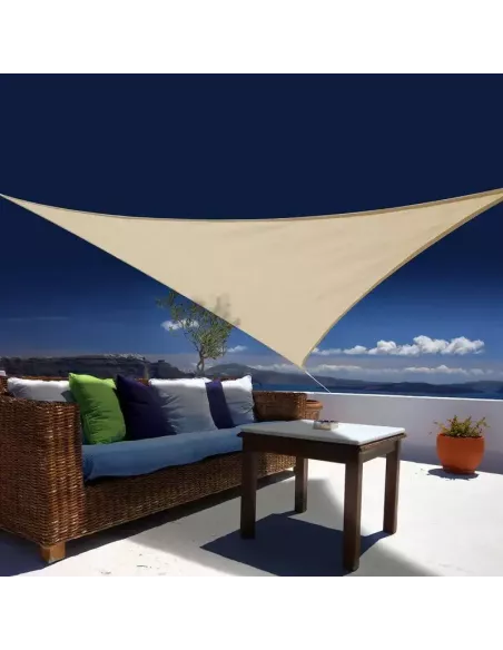 Vela de Sombra Triangular Austral 3,6 m y 5 m | Natural y Gris | Abonica