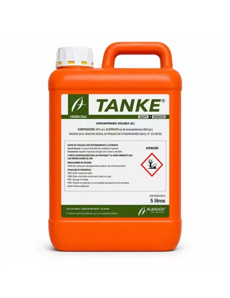 Comprar herbicida glifosato 36% tanke en envase de 5L en abonica