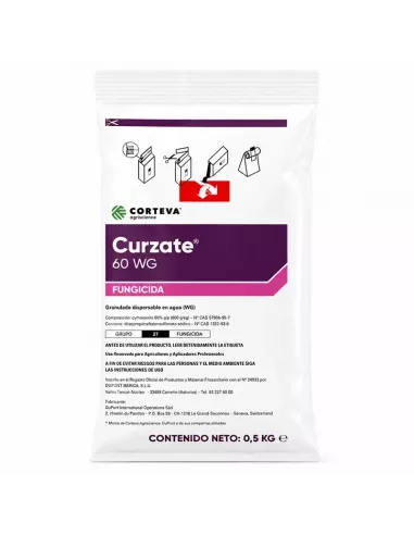 Comprar fungicida curzate con cimoxanilo contra mildiu en hortícolas y patata de corteva en 0,5Kg en tienda abonica