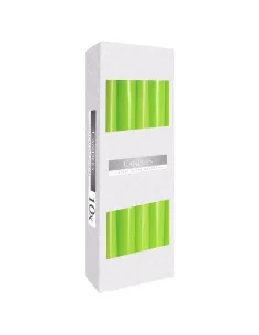 caja 10 velas cónicas color verde lima