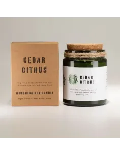 comprar vela de mecha de madera con ceja de soja en tarro de cristal verde en Abonica 2