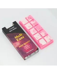 comprar tableta de onzas de cera derretibles de color rosa aroma rosa con piedras de cuarzo rosa en Abonica