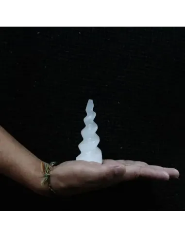 comprar torre de selenita forma cuerno unicornio pequeño en tienda online Abonica