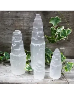 comprar conjunto 3 torres de selenita natural de varios tamaños en Abonica