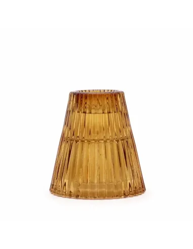 comprar portavela de cristal con forma de cono amarilla en Abonica