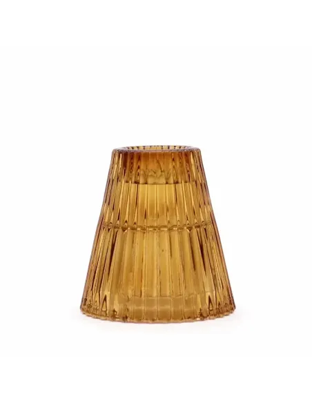 comprar portavela de cristal con forma de cono amarilla en Abonica