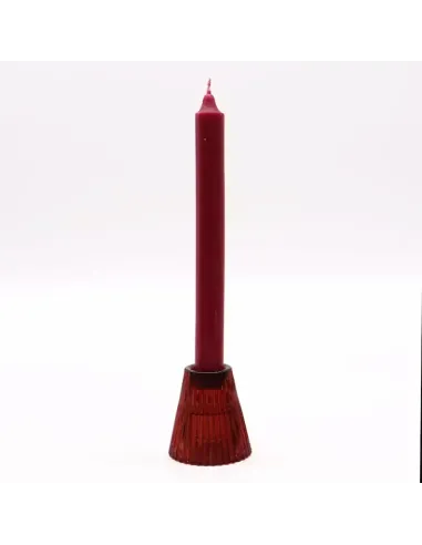 comprar portavelas de cristal rojo con forma de cono en Abonica