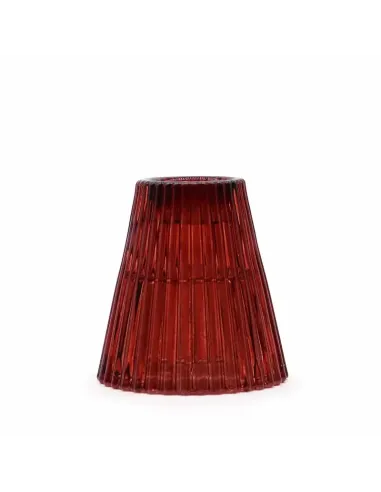 comprar portavelas cristal rojo con forma de cono en Abonica