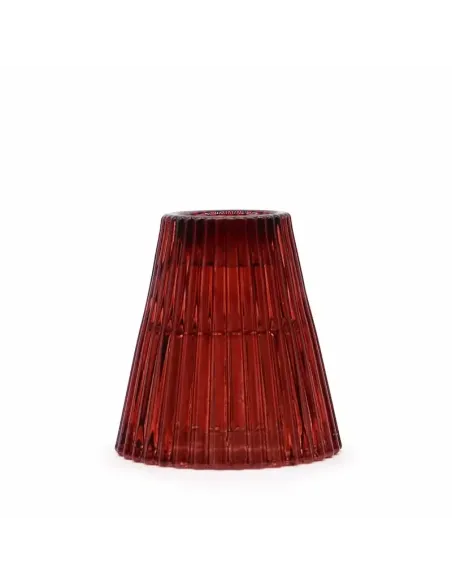comprar portavelas cristal rojo con forma de cono en Abonica
