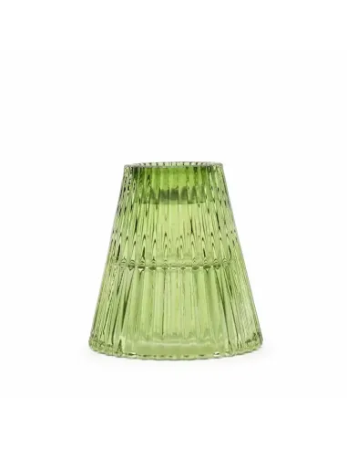 compar portavelas de cristal verde con forma de cono en Abonica