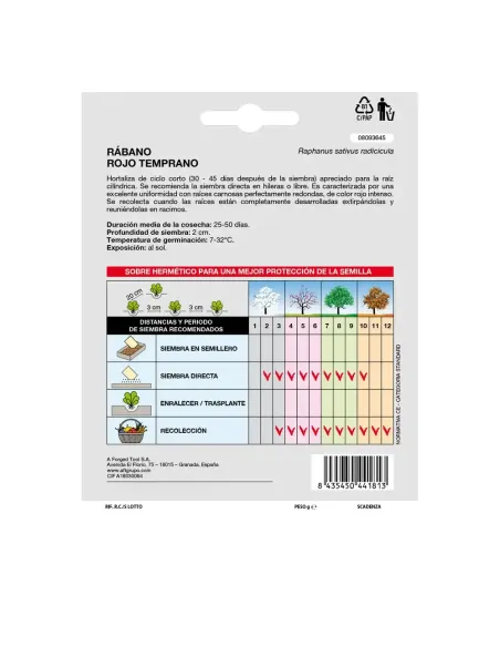 Comprar semillas de rábano rojo en tienda abonica