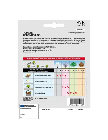 Comprar semillas de tomate redondo liso en tienda abonica