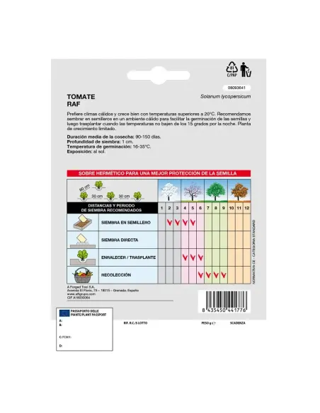 Comprar semillas de tomate raf rugoso en tienda abonica
