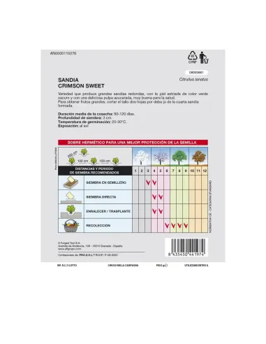 Comprar semillas de sandía crimson sweet en online abonica