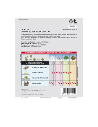 Comprar semillas de acelga verde 2 en tienda online abonica