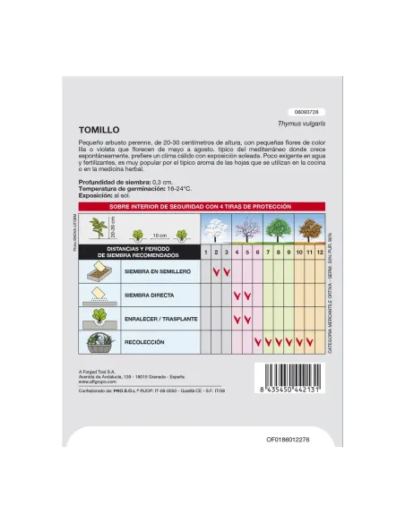 Comprar semillas de tomillo en tienda abonica