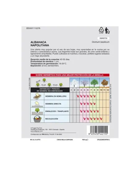 Comprar semillas de albahaca napolitana en tienda abonica