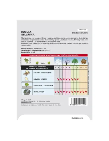 Comprar semillas de rúcula selvática en tienda abonica