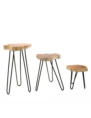 Juego 3 maceteros madera distintos tamaños