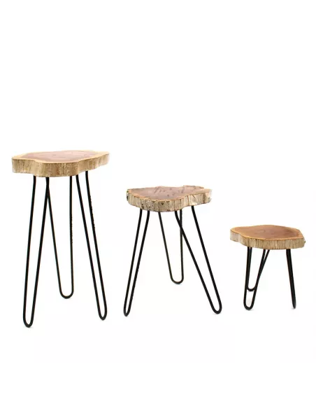 Juego 3 maceteros madera distintos tamaños