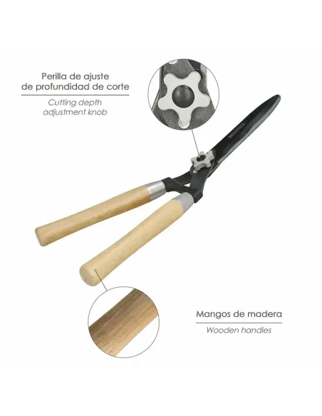 comprar tijeras podar setos 2 manos mangos madera 54 cm en abonica
