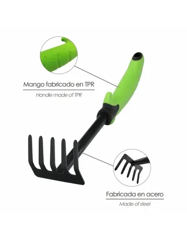 comprar rastrillo jardín 1 mano mango Tpr verde en tienda online abonica