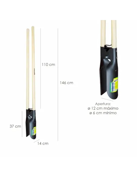 comprar cavahoyos acero forjado con mango de madera en tienda abonica