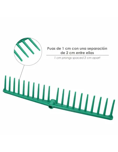 comprar rastrillo polipropileno 20 púas profesional verde en tienda online abonica