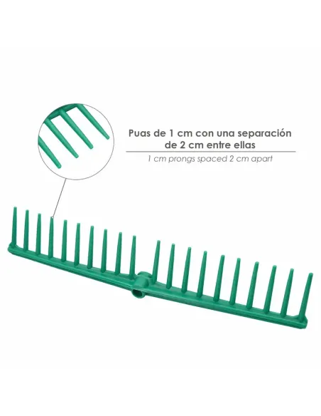comprar rastrillo polipropileno 20 púas profesional verde en tienda online abonica