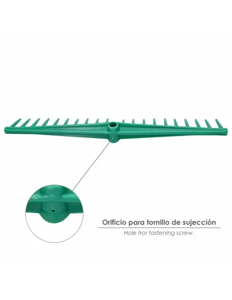 comprar rastrillo polipropileno 20 púas profesional verde en tienda abonica
