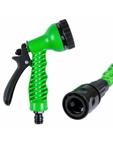 comprar manguera extensible riego 5 a 15 metros con pistola de 7 posiciones en tienda abonica