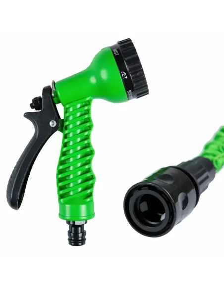 comprar manguera extensible riego 5 a 15 metros con pistola de 7 posiciones en tienda abonica