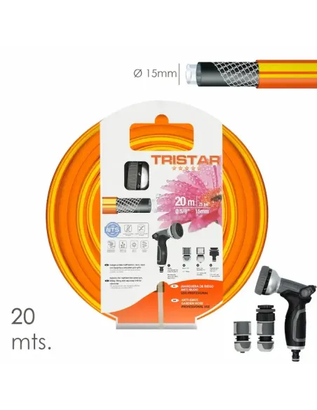 comprar manguera tricotado no torsion 15 mm. - 5/8" Rollo 20 metros con kit de riego en tienda online abonica