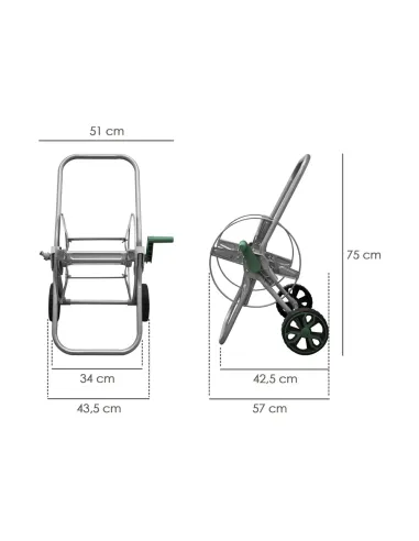 comprar carro porta mangueras Acero 50 metros en tienda abonica