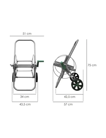 comprar carro porta mangueras Acero 50 metros en tienda abonica