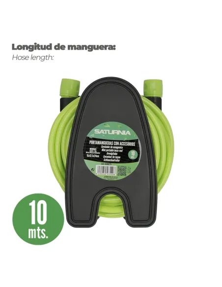 comprar porta mangueras pared 10 metros con pistola verde en tienda online abonica